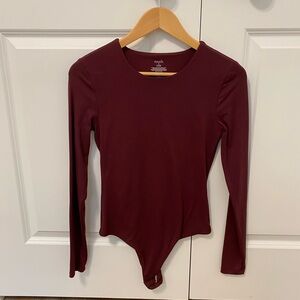 Nuuds Long Sleeve Crewneck Bodysuit Merlot